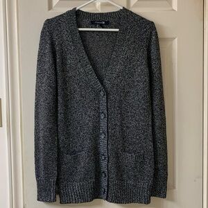 🌷3 for$25🌷 Forever 21, US S, Black & Silver Sparkly Long Sleeve V-Neck Cardigan